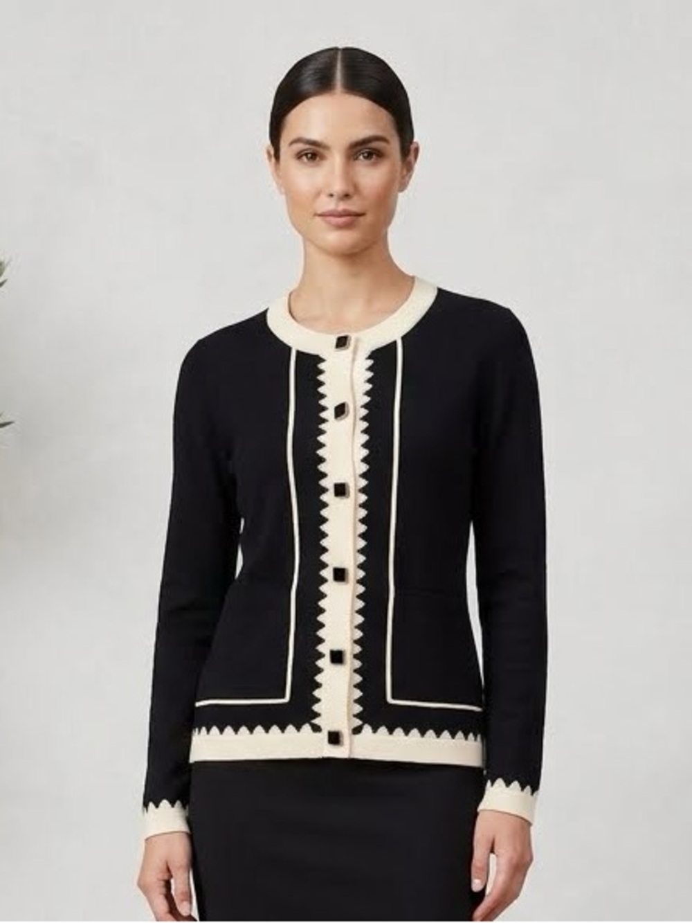 Vintage Classic Milly of New York Luxury Designer Wool Cardigan